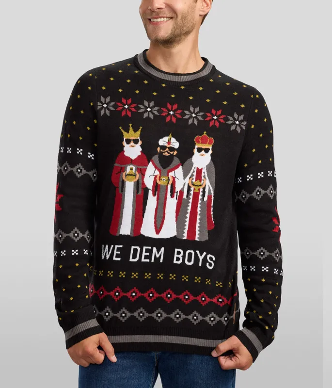 Men's We Dem Boys Ugly Christmas Sweater sold by Tipsy Elves