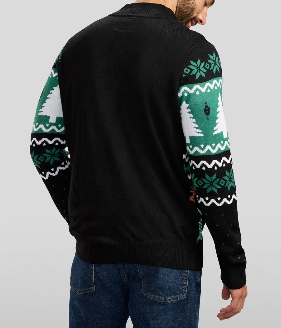 Men's Nutty Noel Ugly Christmas Cardigan Sweater sold by Tipsy Elves product image thumbnail 3