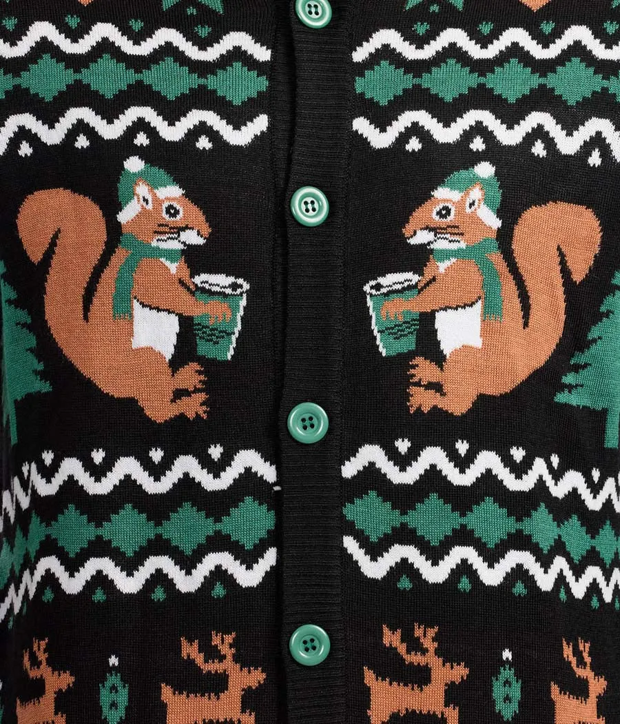 Men's Nutty Noel Ugly Christmas Cardigan Sweater sold by Tipsy Elves product image thumbnail 4