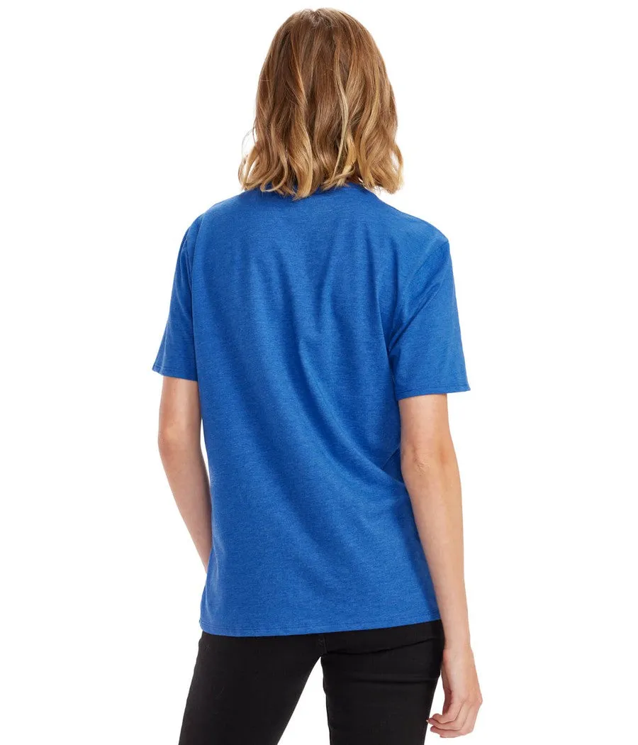 Women's Peace, Love, and Snow Oversized Boyfriend Tee sold by Tipsy Elves product image thumbnail 3