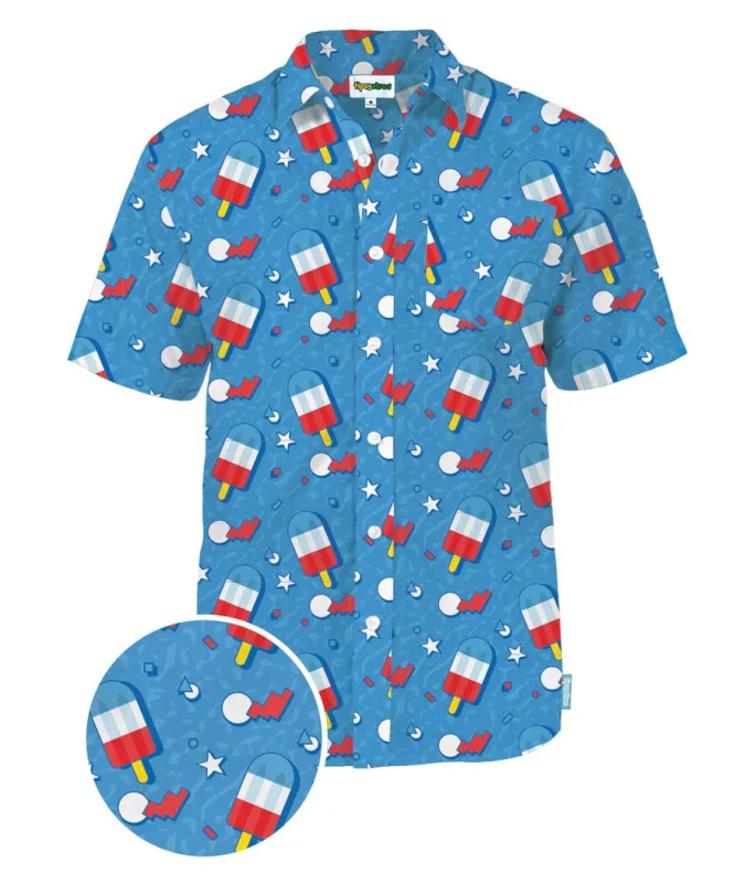 Men's Patriotic Pops Button Down Shirt sold by Tipsy Elves