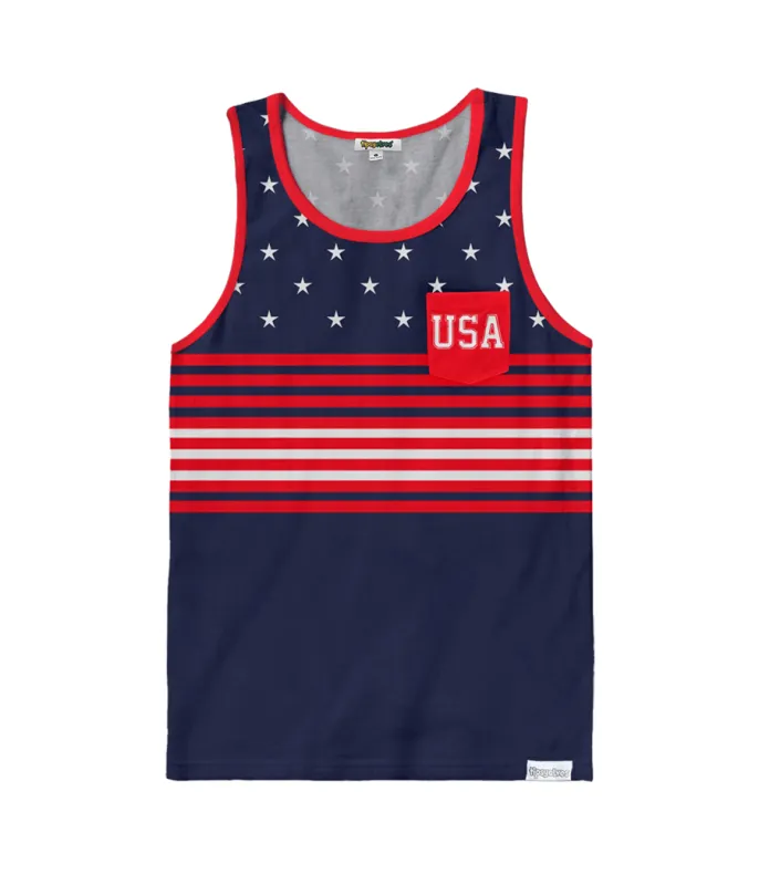 Men's USA All Day Tank Top sold by Tipsy Elves