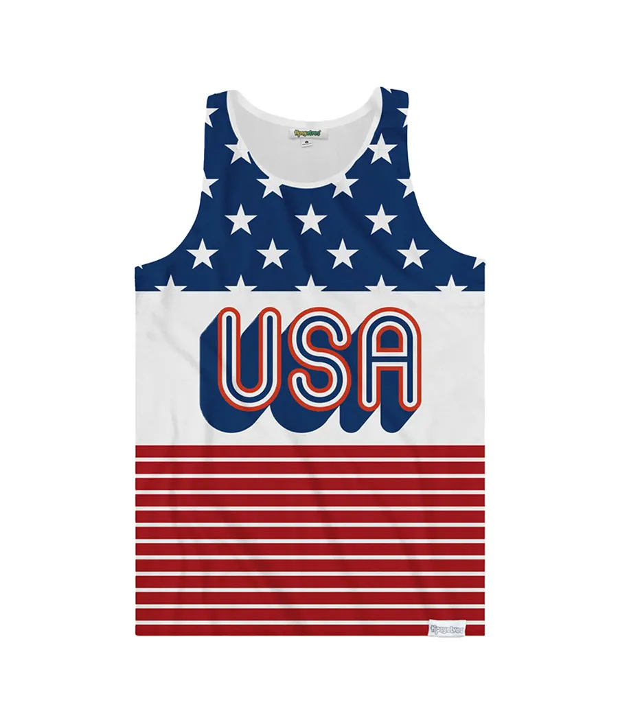Men's USA Stripes Tank Top sold by Tipsy Elves