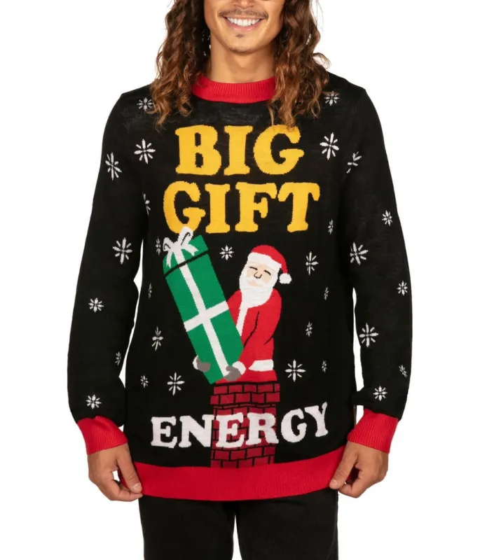 Men's Big Gift Energy Ugly Christmas Sweater sold by Tipsy Elves