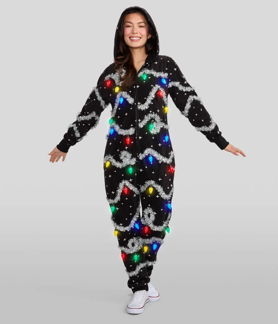 Women's Glow Getter Light Up Jumpsuit sold by Tipsy Elves