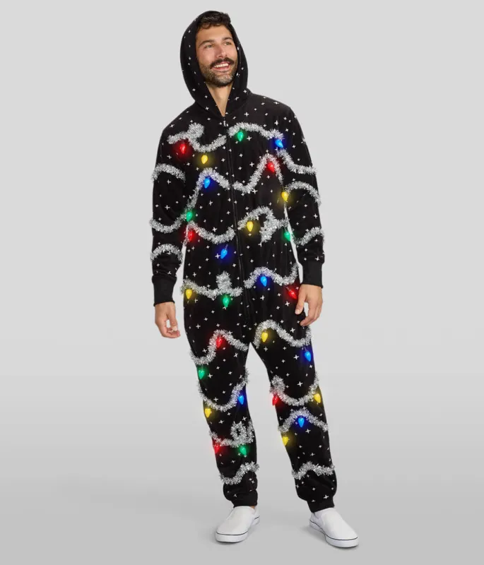 Men's Glow Getter Light Up Jumpsuit sold by Tipsy Elves