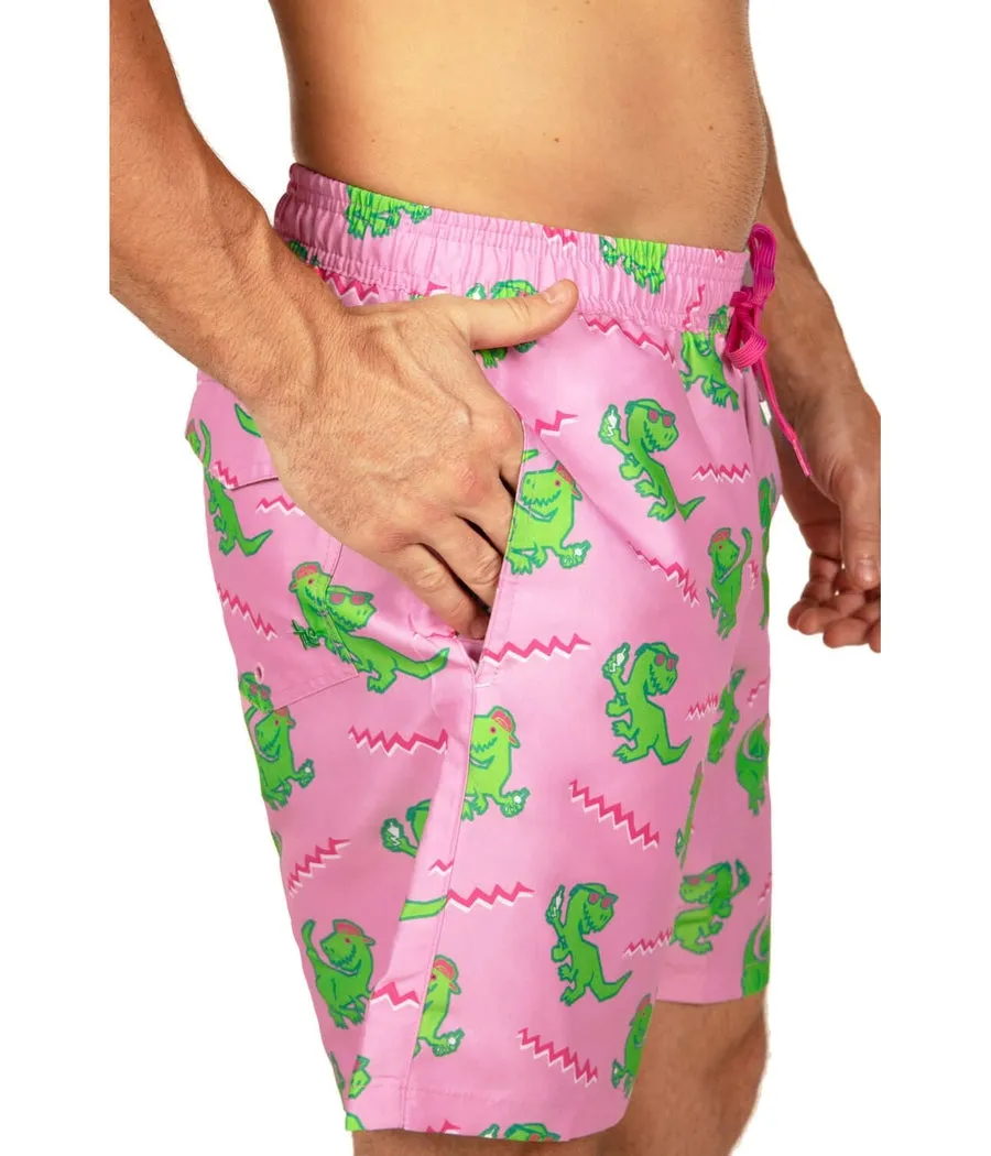 Dino Disco Swim Trunks - 7.5" Inseam sold by Tipsy Elves product image thumbnail 3
