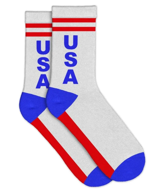 Men's Retro USA Socks (Fits Sizes 8-11M) sold by Tipsy Elves