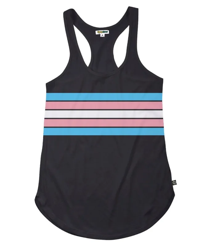 Trans Pride Flag Racerback Tank Top sold by Tipsy Elves