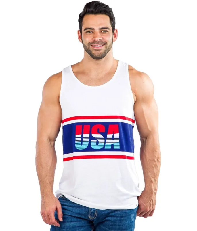 Men's Retro Patriotic Tank sold by Tipsy Elves