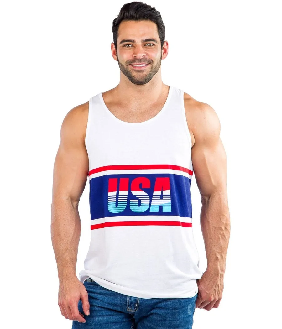 Men's Retro Patriotic Tank sold by Tipsy Elves