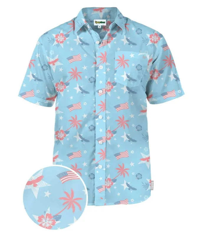 Men's Island of the Free Button Down Shirt made by Tipsy Elves