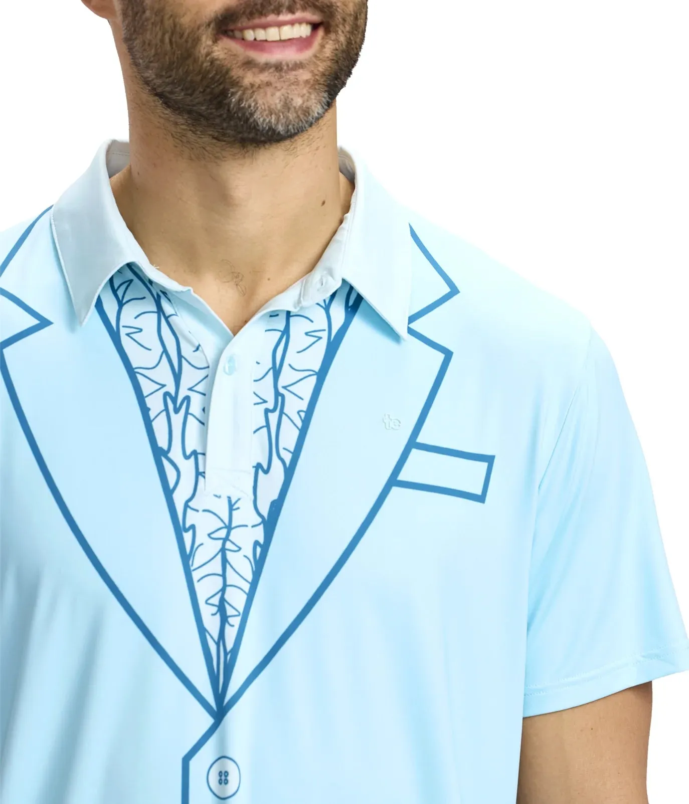 Men's Dumb Blue Tuxedo Golf Polo sold by Tipsy Elves product image thumbnail 4