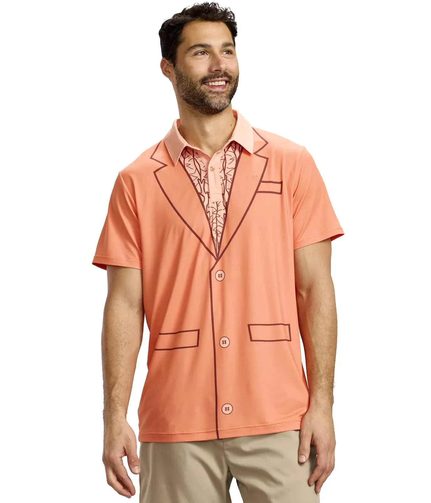 Men's Dumb Orange Tuxedo Golf Polo sold by Tipsy Elves product image thumbnail 2