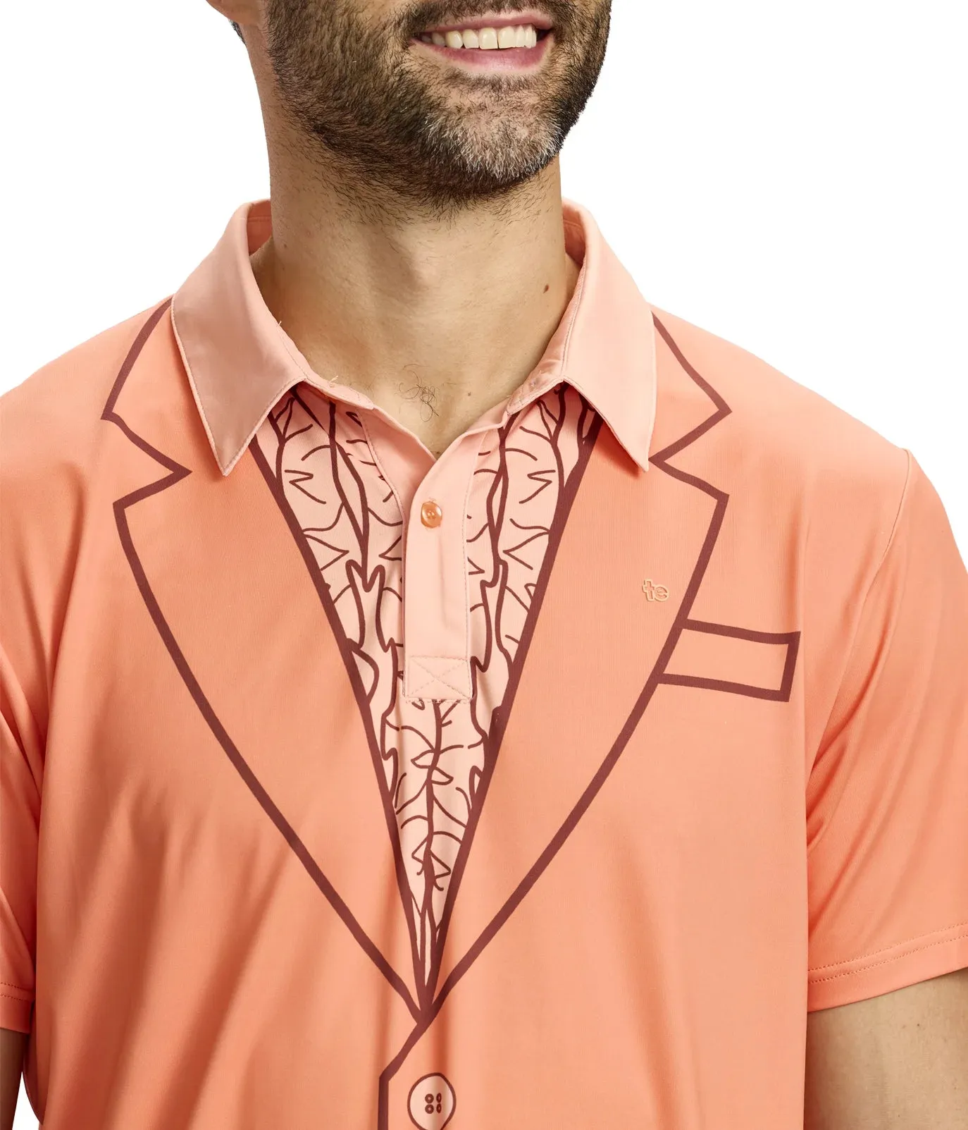 Men's Dumb Orange Tuxedo Golf Polo sold by Tipsy Elves product image thumbnail 4