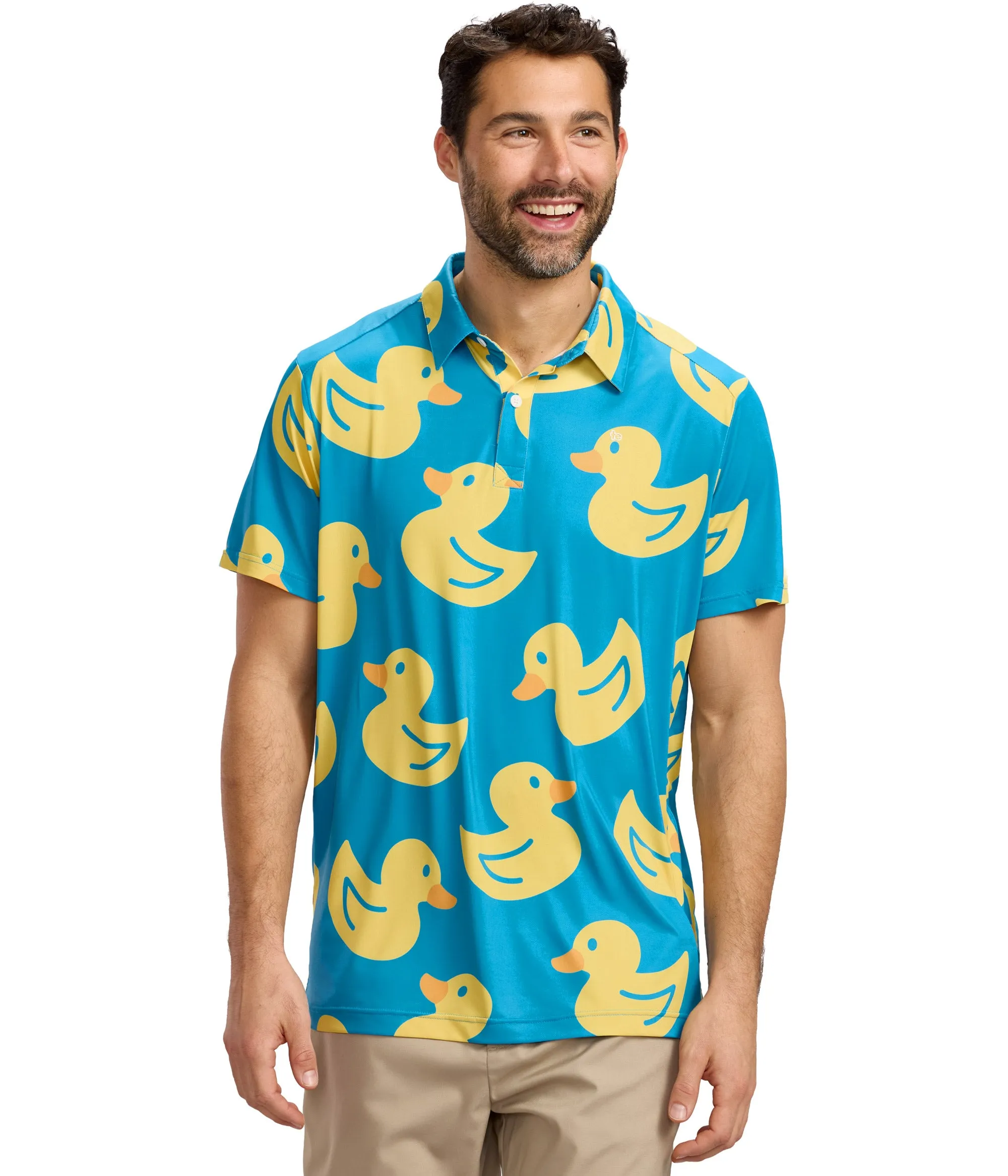 Men's Duckin' Around Golf Polo sold by Tipsy Elves