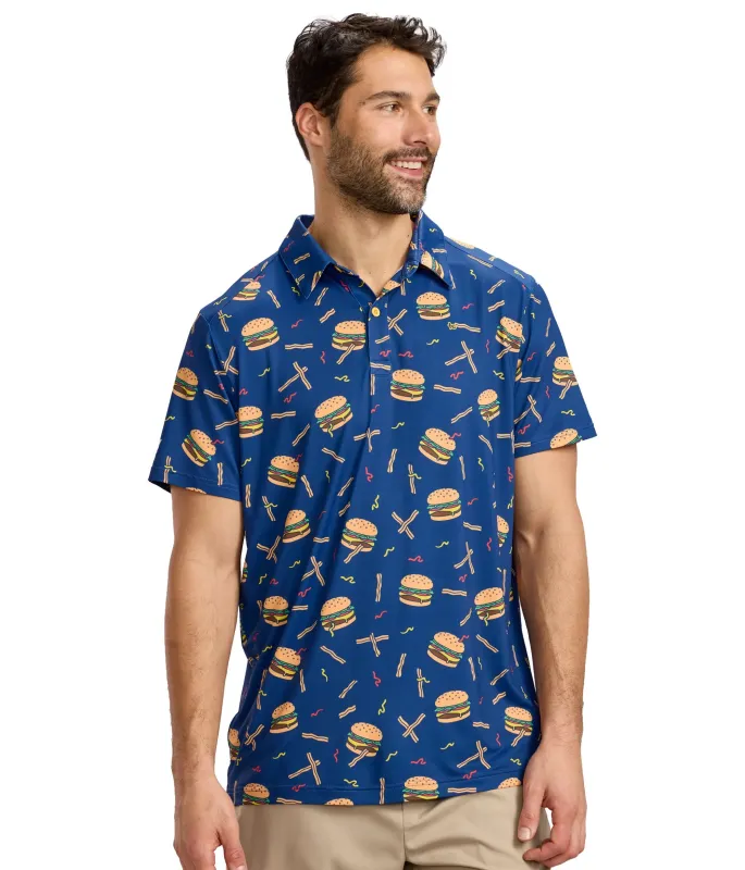 Men's Snack Shack Golf Polo made by Tipsy Elves