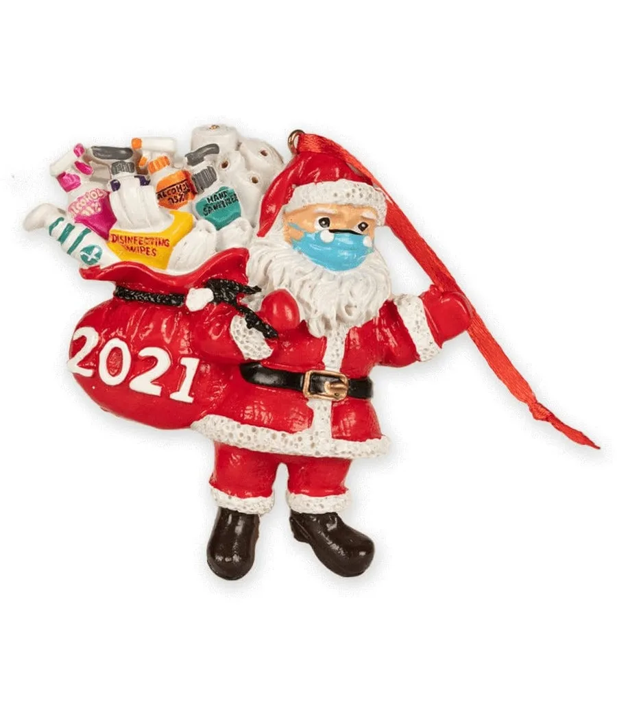 2021 Masked Santa 3D Ornament sold by Tipsy Elves