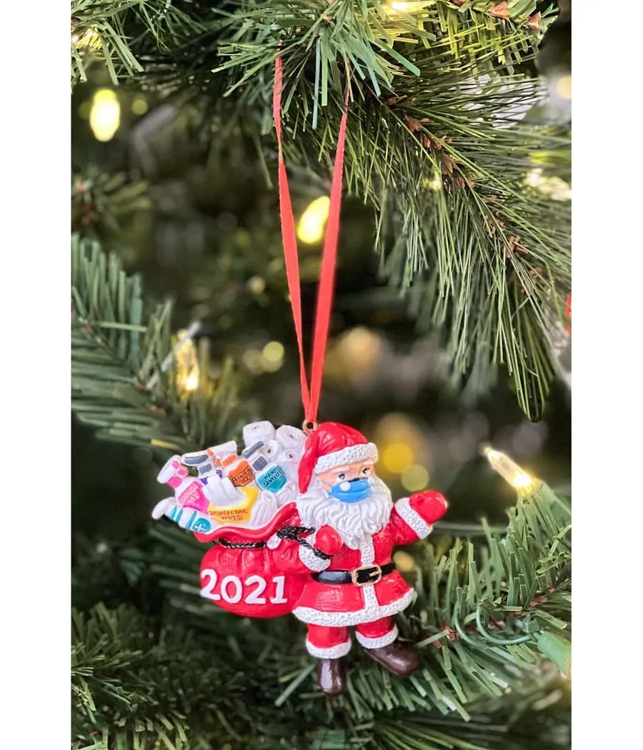 2021 Masked Santa 3D Ornament sold by Tipsy Elves product image thumbnail 2