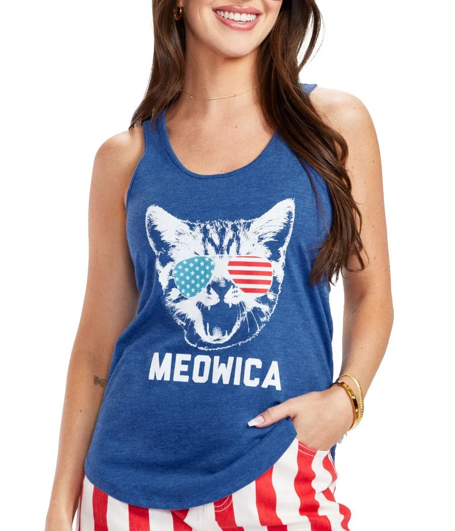 Women's Blue Meowica Tank Top sold by Tipsy Elves product image thumbnail 2