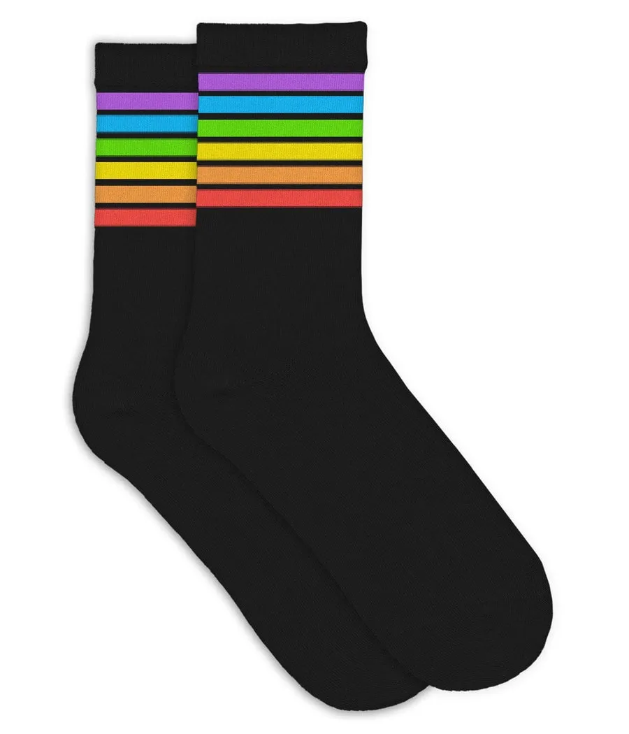 Black Rainbow Socks (Fits Sizes 8-11M) sold by Tipsy Elves
