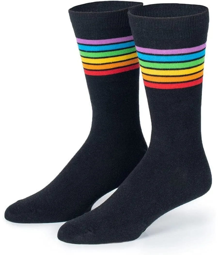 Men's Black Rainbow Socks (Fits Sizes 8-11M) sold by Tipsy Elves product image thumbnail 3