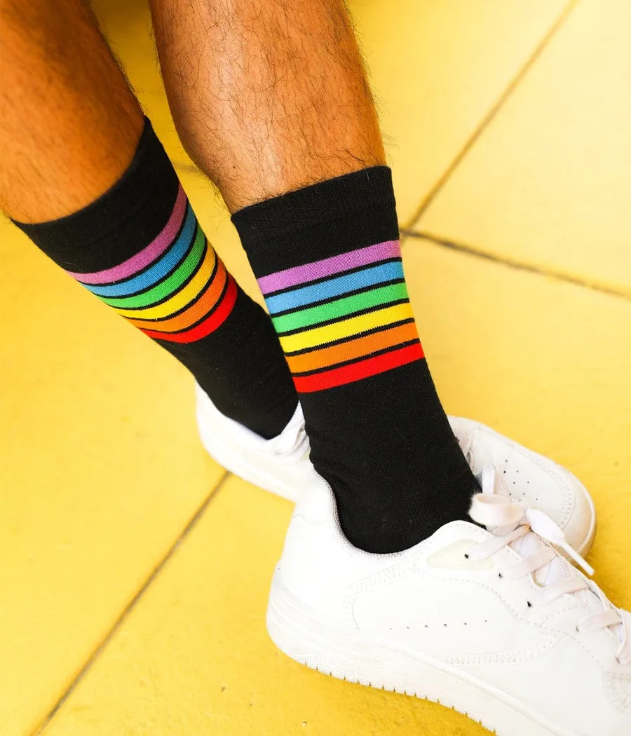 Men's Black Rainbow Socks (Fits Sizes 8-11M) sold by Tipsy Elves product image thumbnail 4