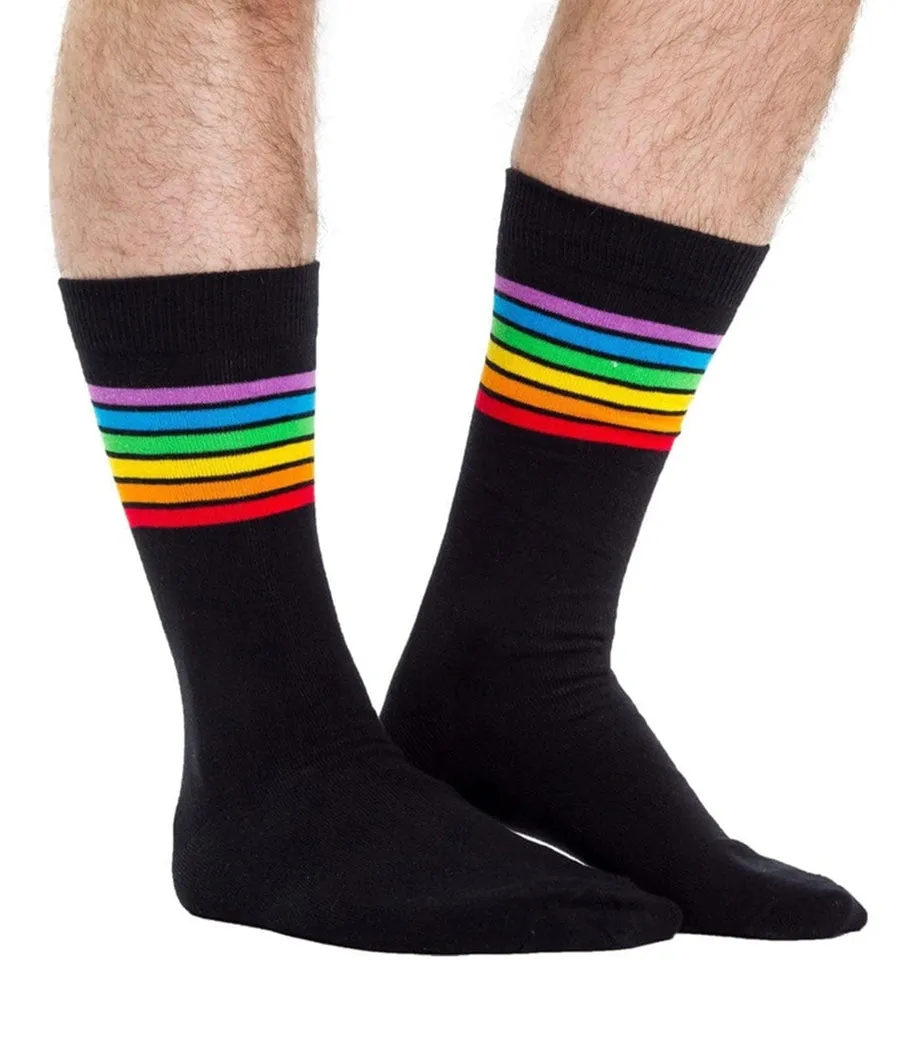 Men's Black Rainbow Socks (Fits Sizes 8-11M) sold by Tipsy Elves product image thumbnail 2