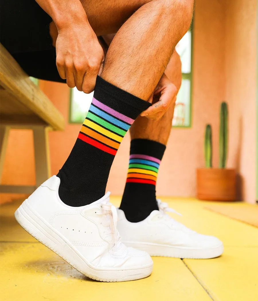 Men's Black Rainbow Socks (Fits Sizes 8-11M) sold by Tipsy Elves product image thumbnail 5