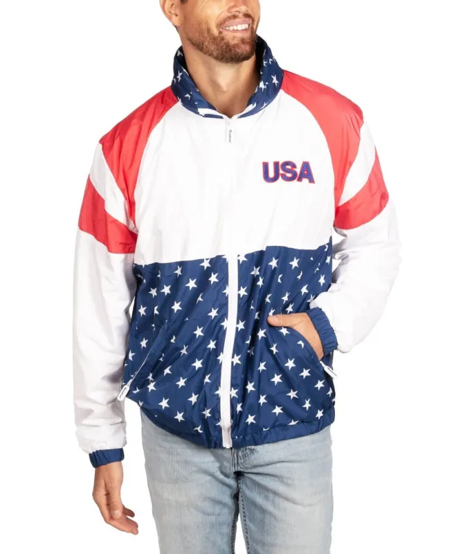 Men's USA Windbreaker Jacket made by Tipsy Elves