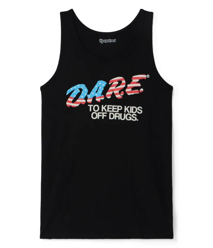 Men's Declaration of DARE Tank Top (Black) made by Tipsy Elves