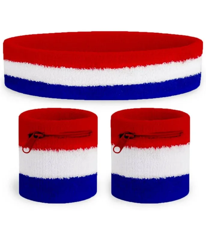 Patriotic Zippered Sweatband Set made by Tipsy Elves