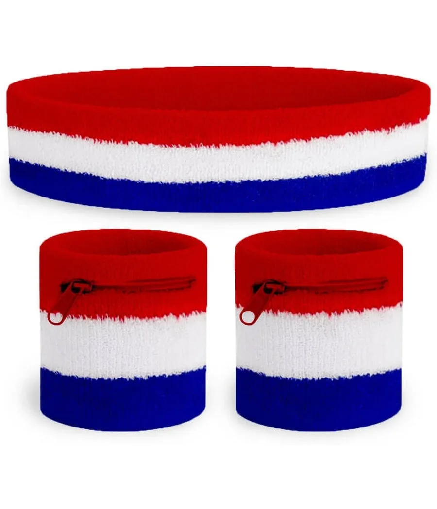 Patriotic Zippered Sweatband Set sold by Tipsy Elves