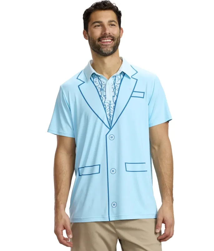 Men's Dumb Blue Tuxedo Pickleball Shirt made by Tipsy Elves