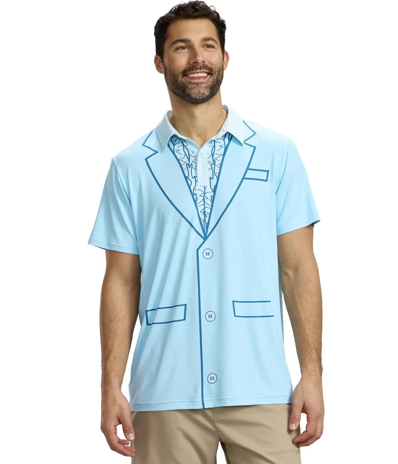 Men's Dumb Blue Tuxedo Pickleball Shirt sold by Tipsy Elves