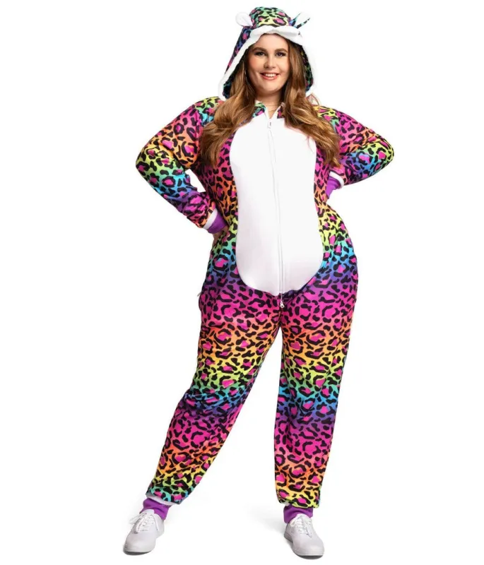 Women's 90's Leopard Plus Size Costume made by Tipsy Elves