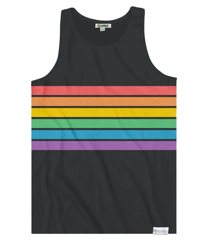Charcoal Rainbow All the Way Tank Top made by Tipsy Elves
