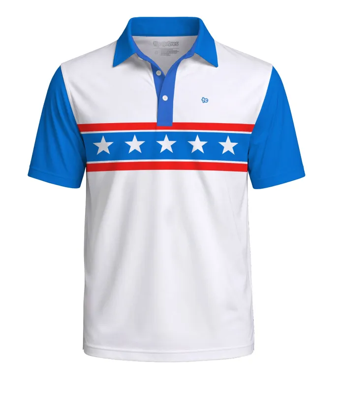 Men's American Daredevil Performance Polo made by Tipsy Elves