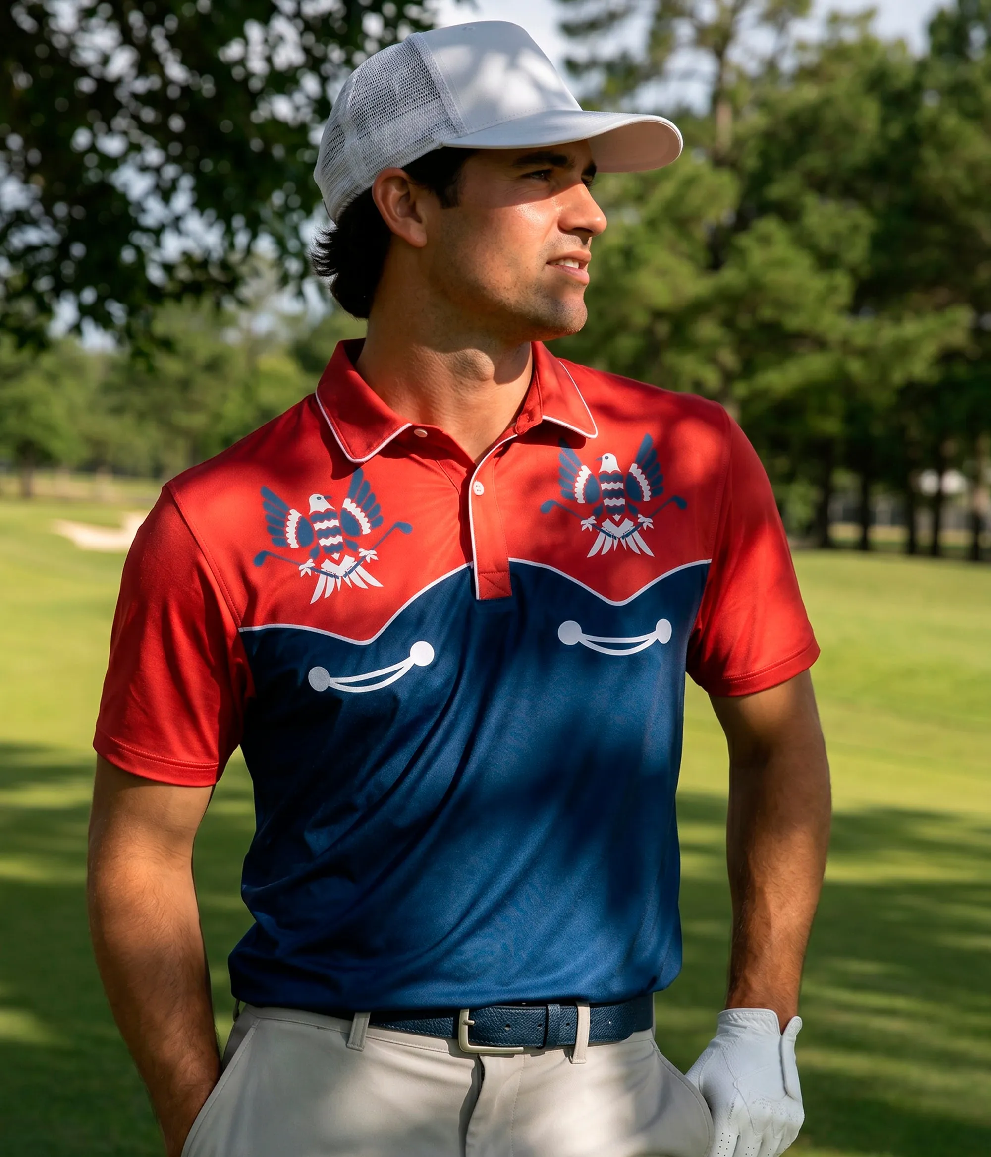 Men's Freedom Flies Golf Polo sold by Tipsy Elves product image thumbnail 2