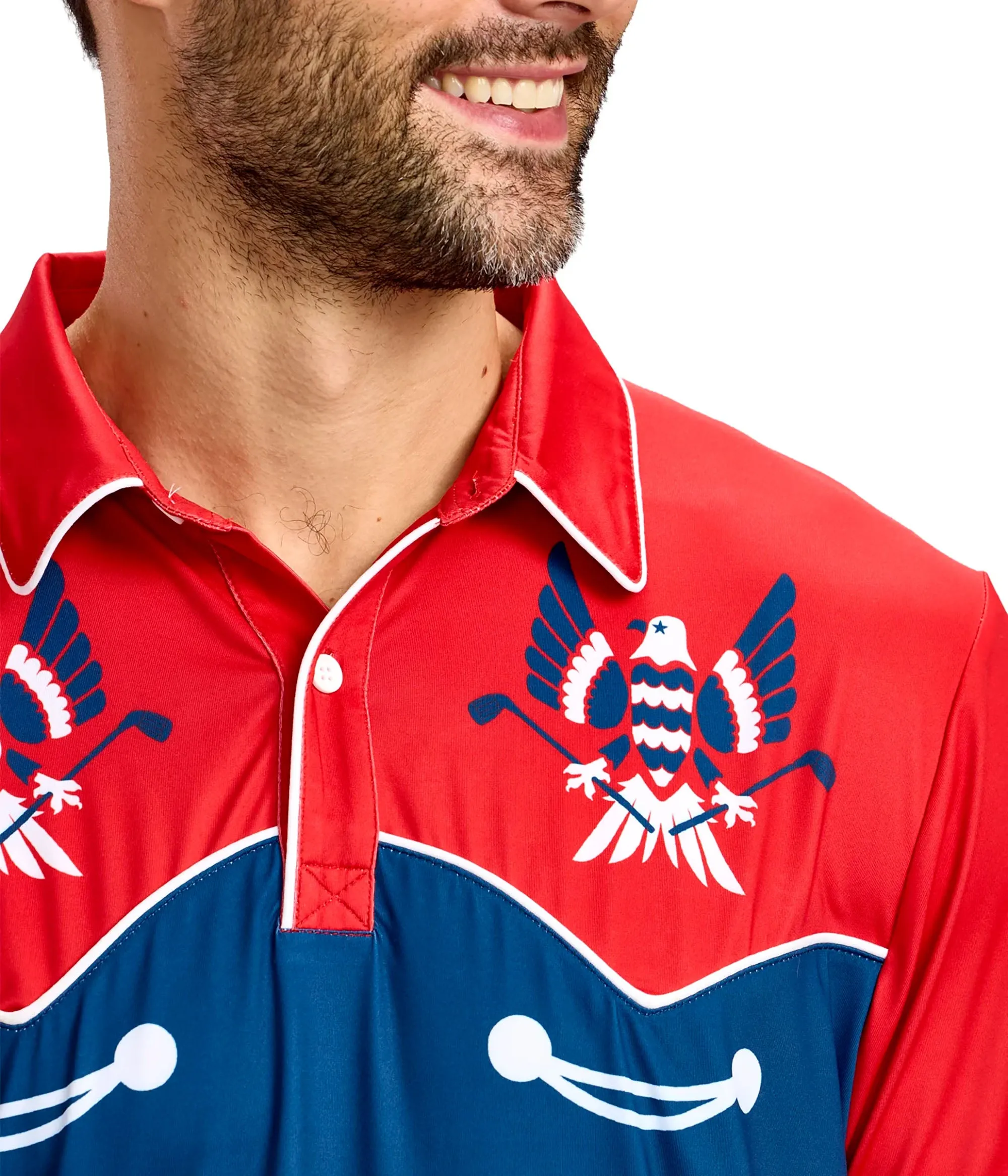 Men's Freedom Flies Golf Polo sold by Tipsy Elves product image thumbnail 4
