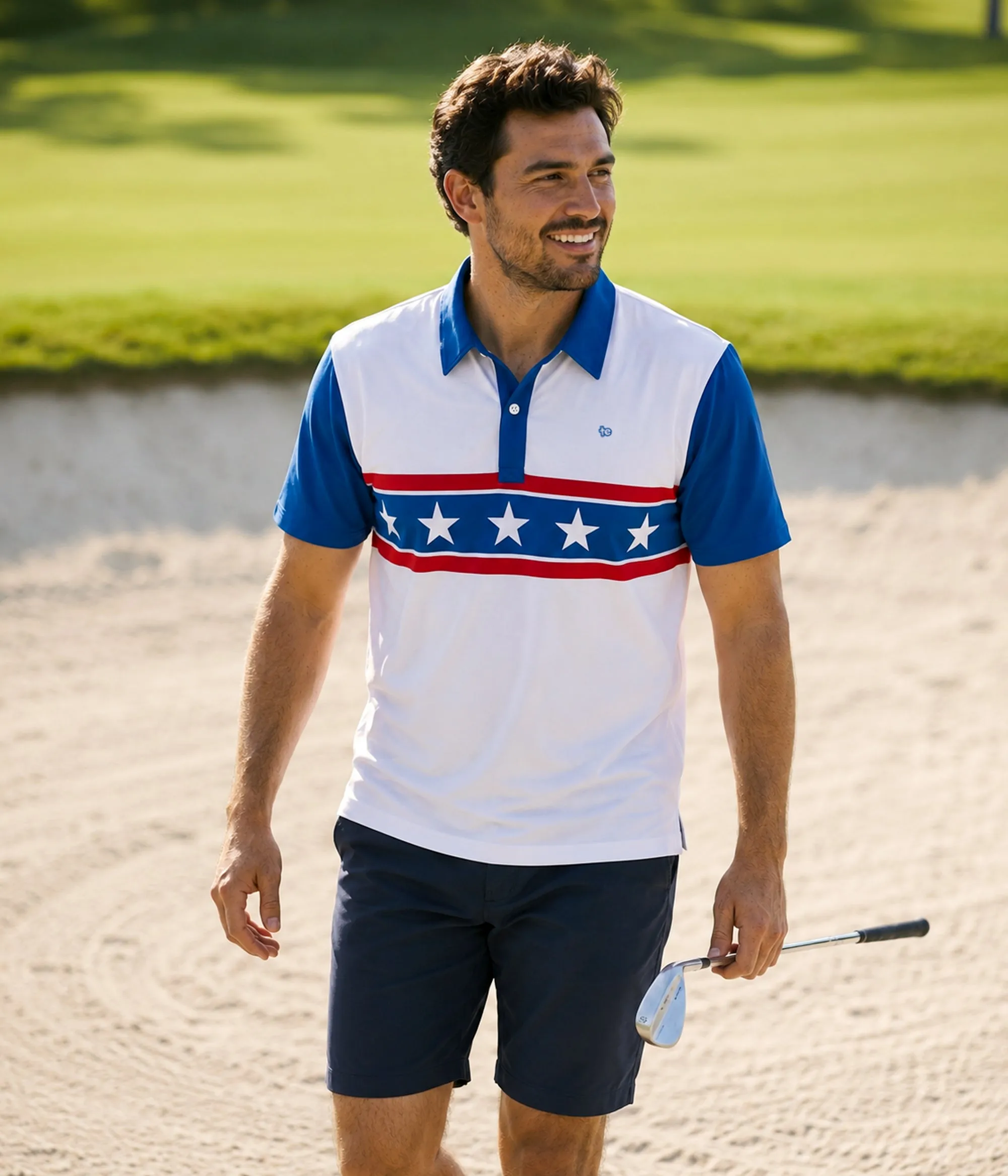 Men's American Daredevil Golf Polo sold by Tipsy Elves