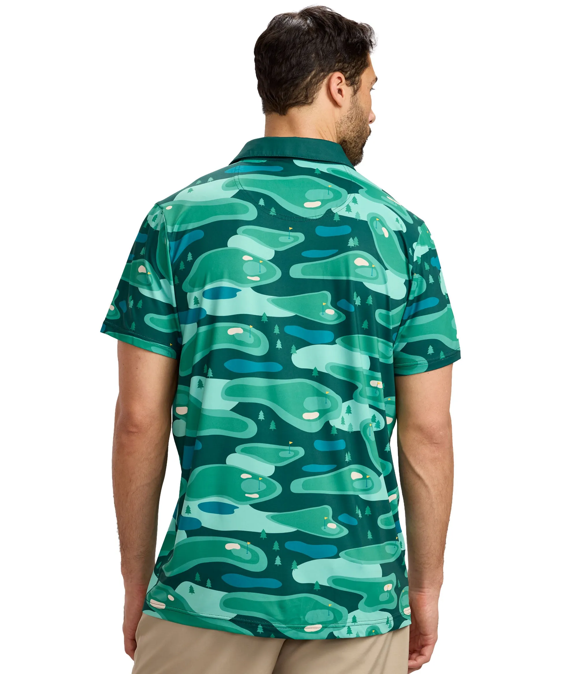 Men's Course Camo Golf Polo sold by Tipsy Elves product image thumbnail 3