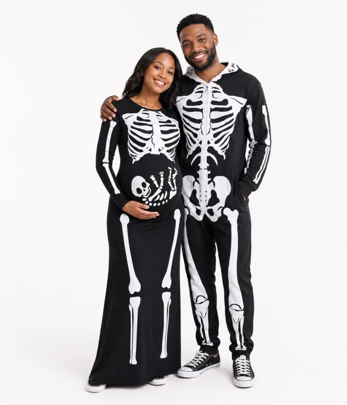 Maternity Skeleton Couples Costumes made by Tipsy Elves