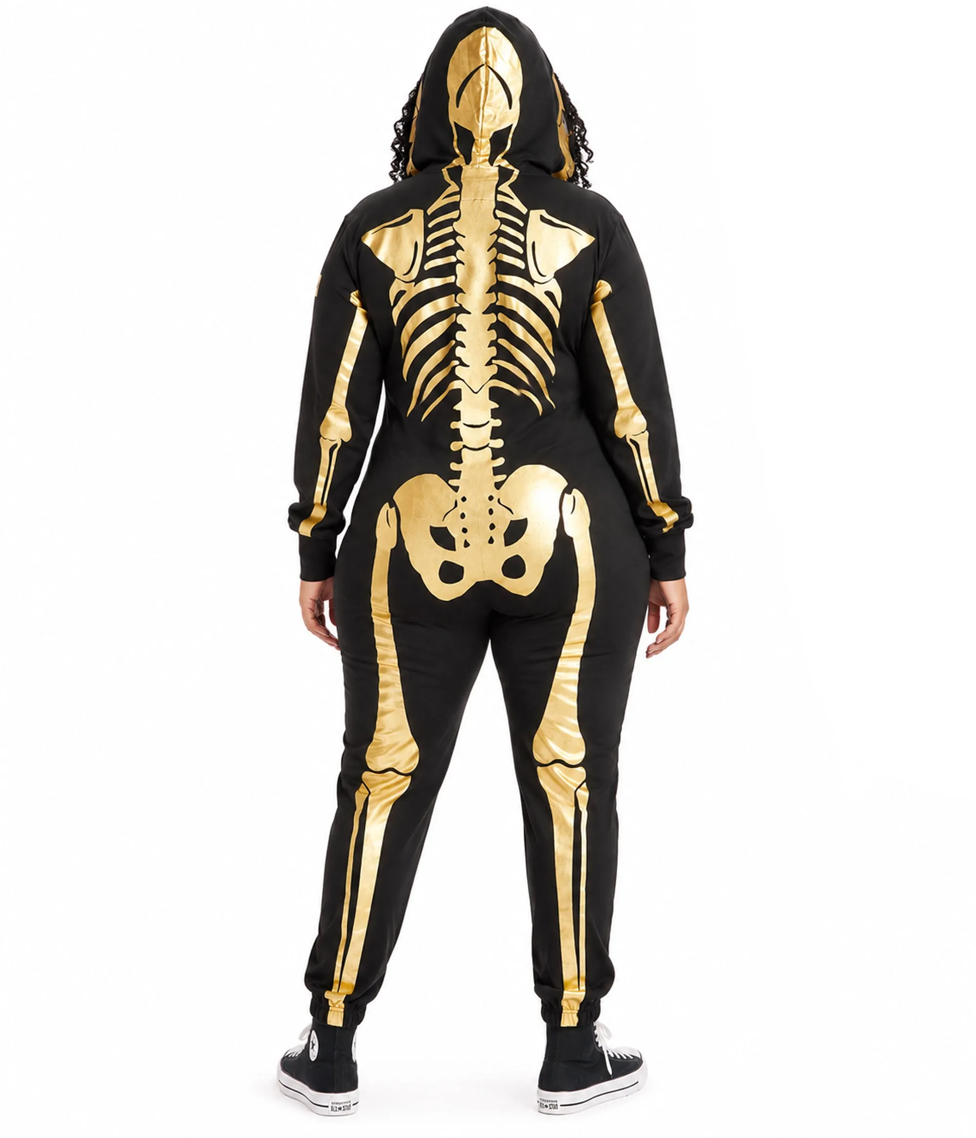 Women's Gold Skeleton Plus Size Costume sold by Tipsy Elves product image thumbnail 2