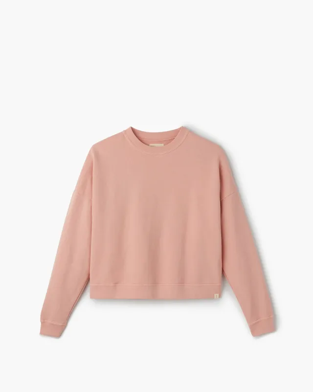 Core Boxy Crewneck - Peachy Pink sold by TKEES
