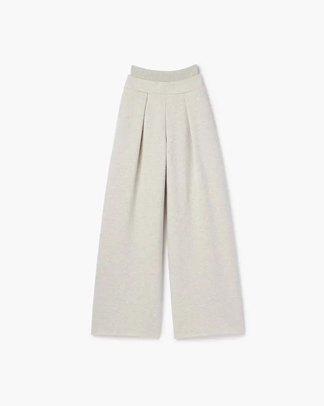 Core Fleece Wide Leg Pant - Eggshell Mix sold by TKEES