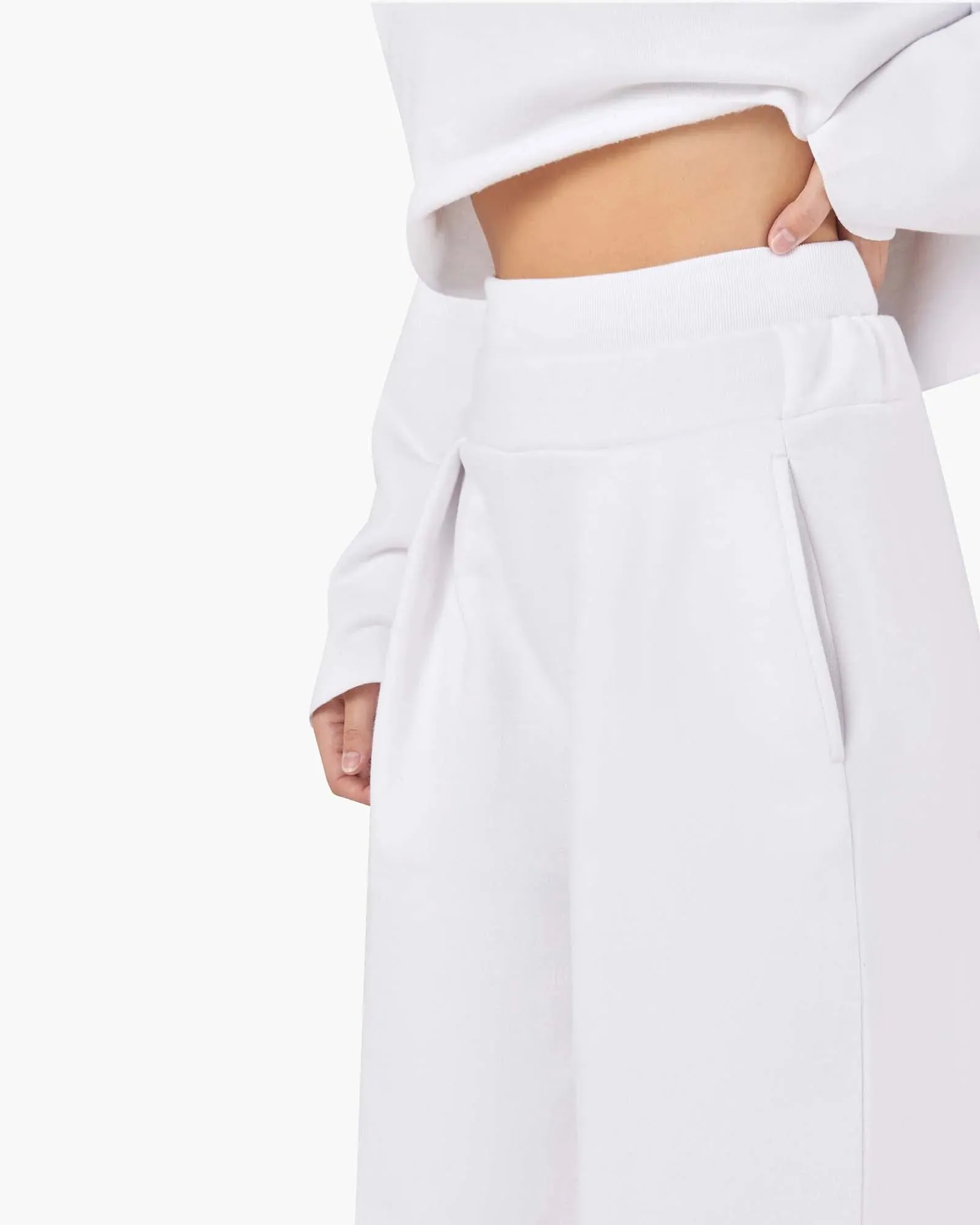 Core Fleece Wide Leg Pant - White sold by TKEES product image thumbnail 5