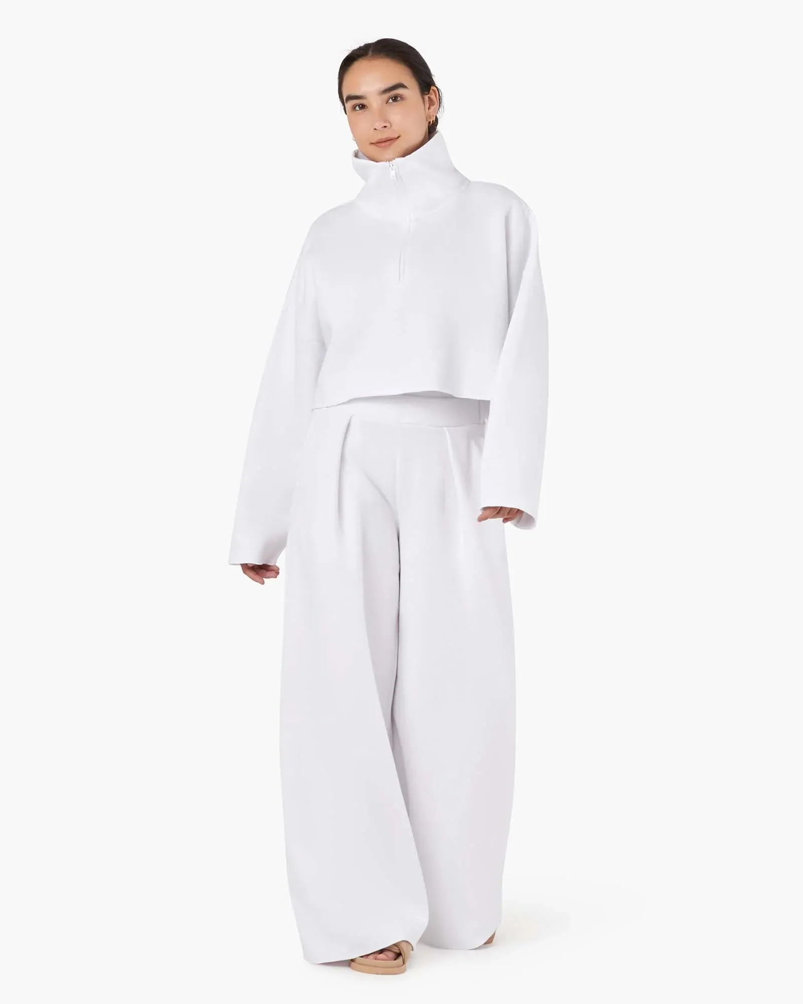 Core Fleece Wide Leg Pant - White sold by TKEES product image thumbnail 2