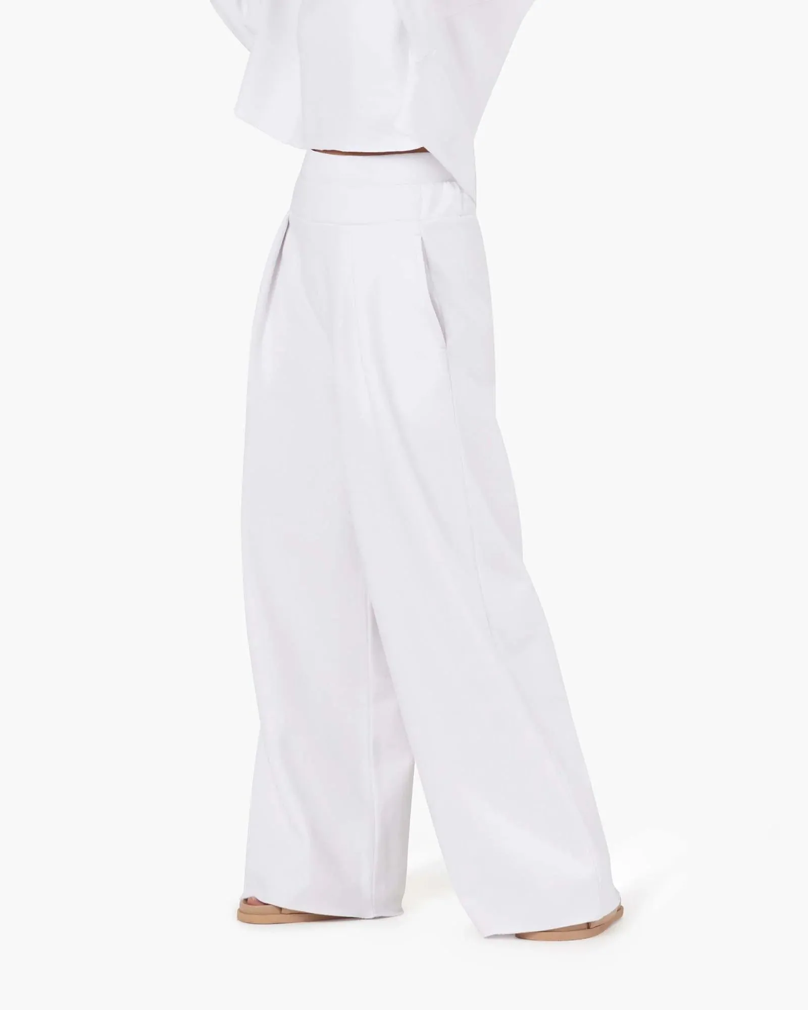 Core Fleece Wide Leg Pant - White sold by TKEES product image thumbnail 3