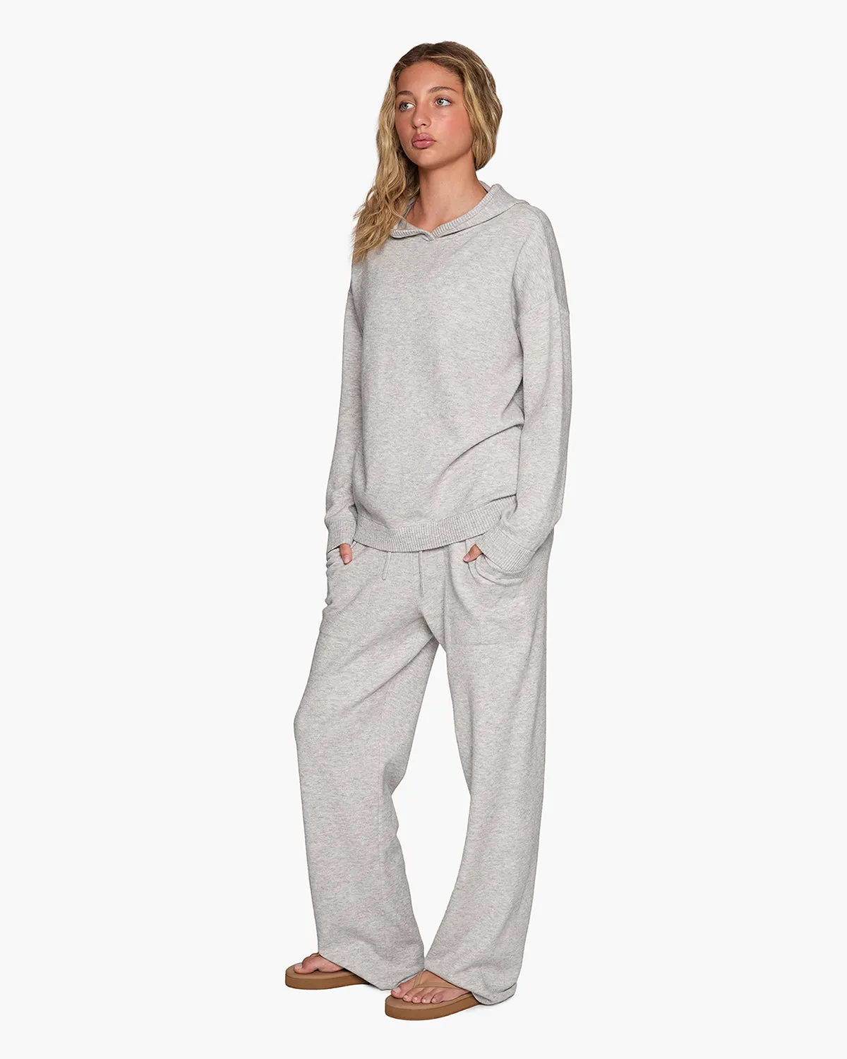 Sunday Sweater Hoodie - Heather Grey sold by TKEES